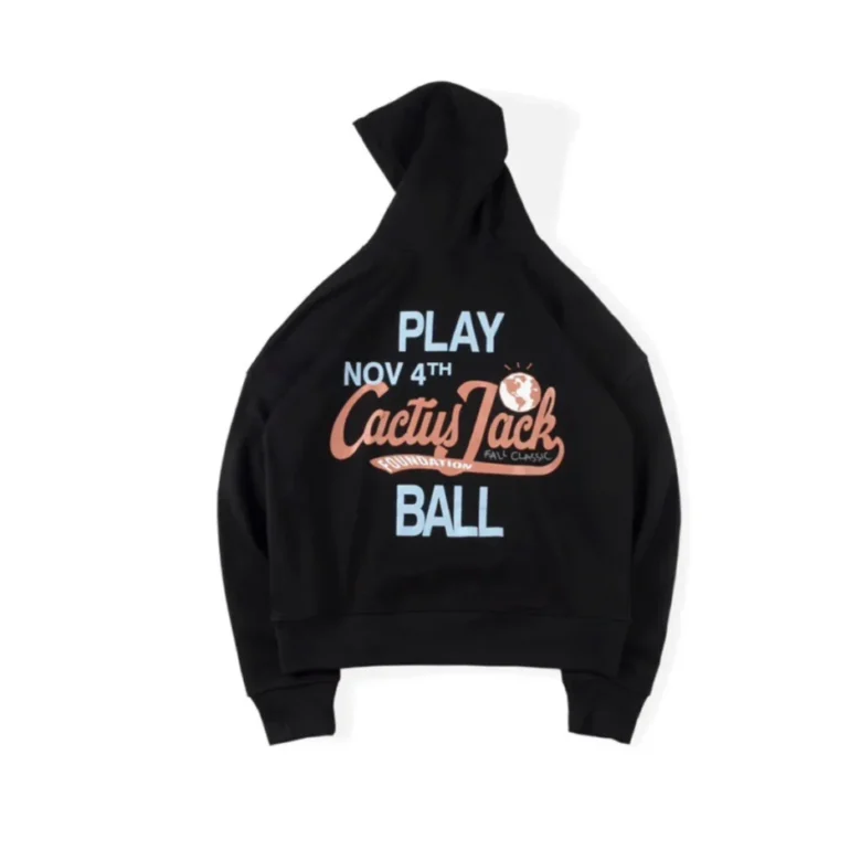 Cactus Jack Baseball Hoodie Black